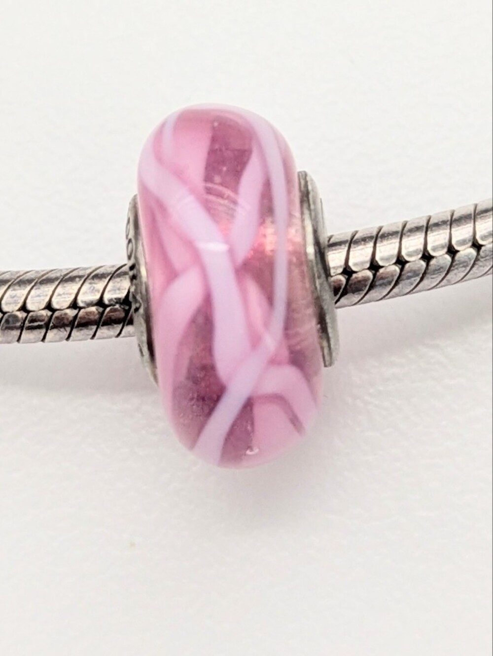 Pandora Murano Glass Pink Ribbon of Hope Breast Cancer S925 Ale Charm